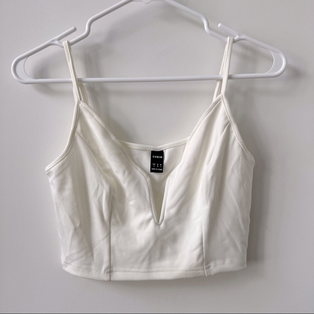 White Crop Top (with adjustable straps)